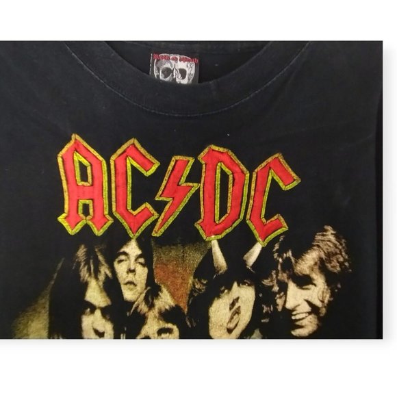 Vintage 90s ACDC Highway to Hell TShirt XL Crewneck Embroidered Double Sided Tee - Picture 15 of 16